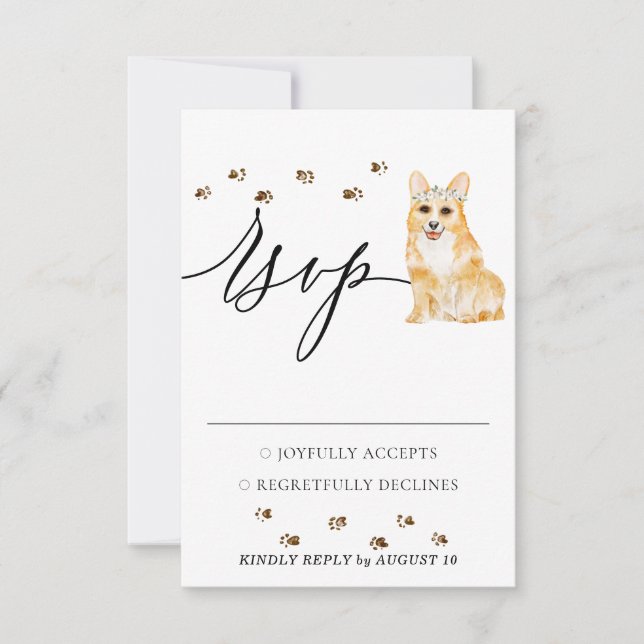 Wedding Response Welcome Corgi Dog (Front)