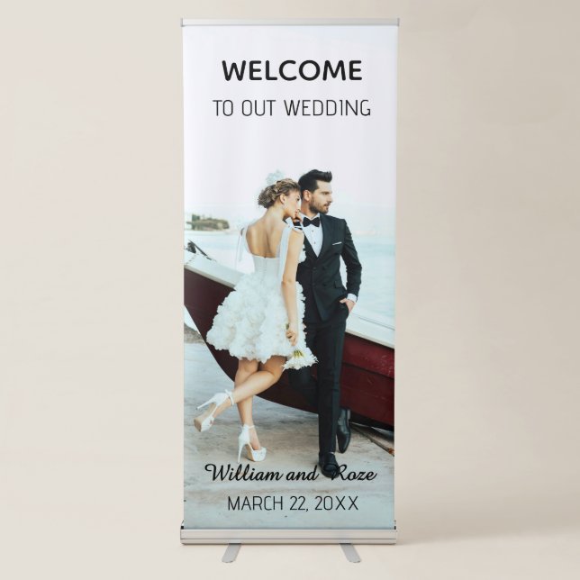 Wedding Retractable Banner Welcome large photo Rol (Front)
