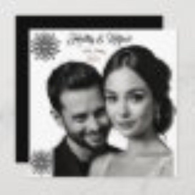 wedding retro style black and white photo invitation (Creator Uploaded)