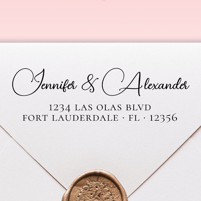 Wedding Return Address Elegant Calligraphy Script Self-inking Stamp (Creator Uploaded)