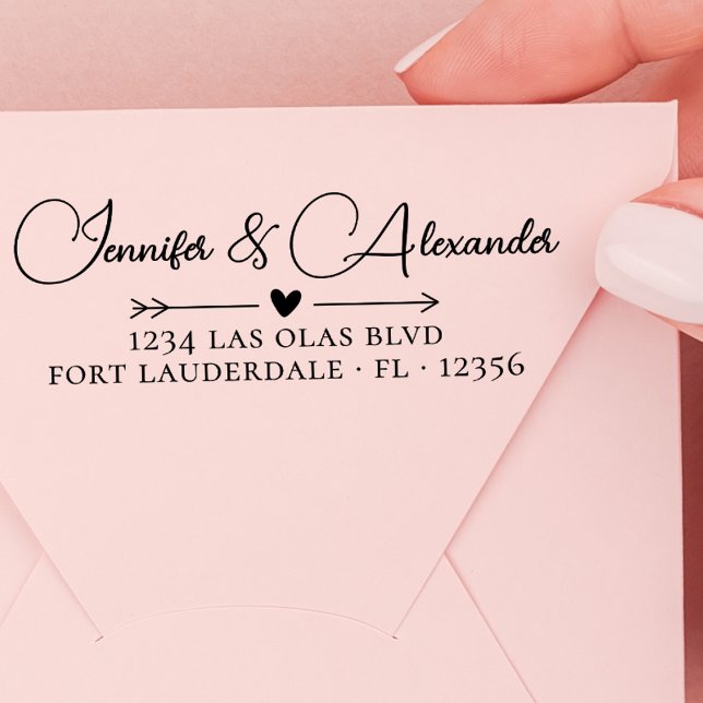 Wedding Return Address Elegant Calligraphy Script Self-inking Stamp (Creator Uploaded)
