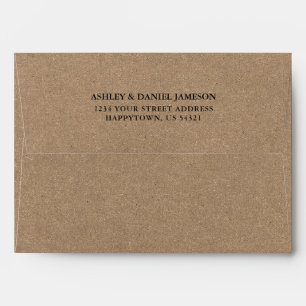 Wedding Return Address Envelope Kraft Style