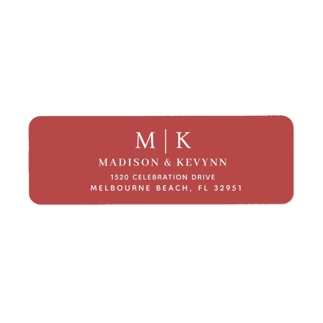Wedding Return Address Label (Front)