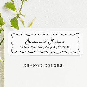 Wedding Return Address Label - Drawn Curvy Border