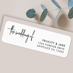 Wedding Return Address Label   Modern Minimalist