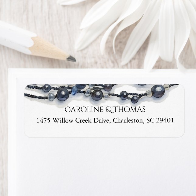 Wedding Return Address Label Pearl Elegant (Insitu)
