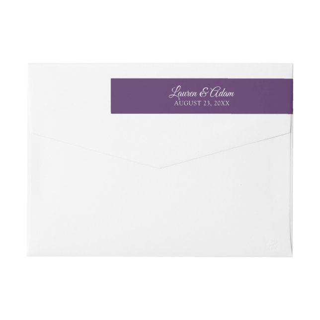 Wedding Return Address Label Wrap | Plum / Purple (Back)