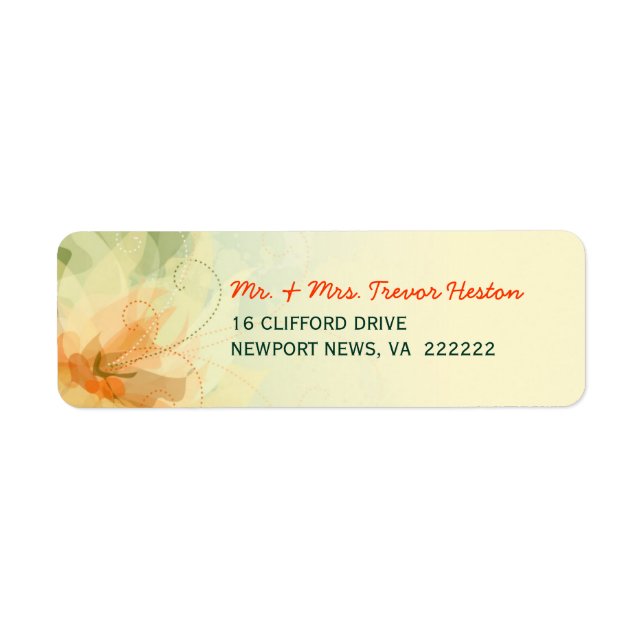 Wedding Return Address Labels - Abstract Floral (Front)