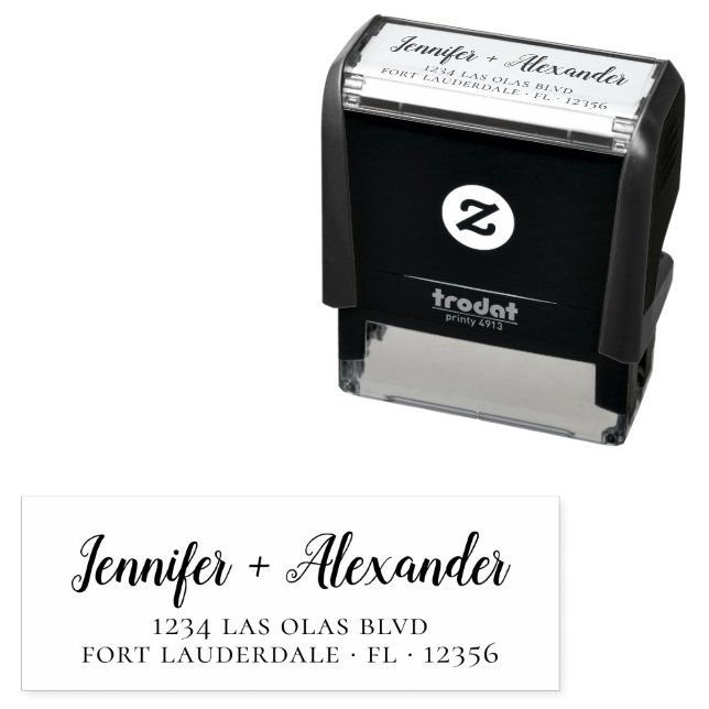 Wedding Return Address Modern Calligraphy Script  Self-inking Stamp (In Situ)