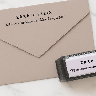 Wedding Return Address   Modern Minimalist Couple Self-inking Stamp