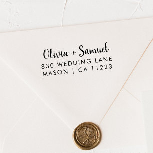 Wedding Return Address Modern Minimalist Script Self-inking Stamp