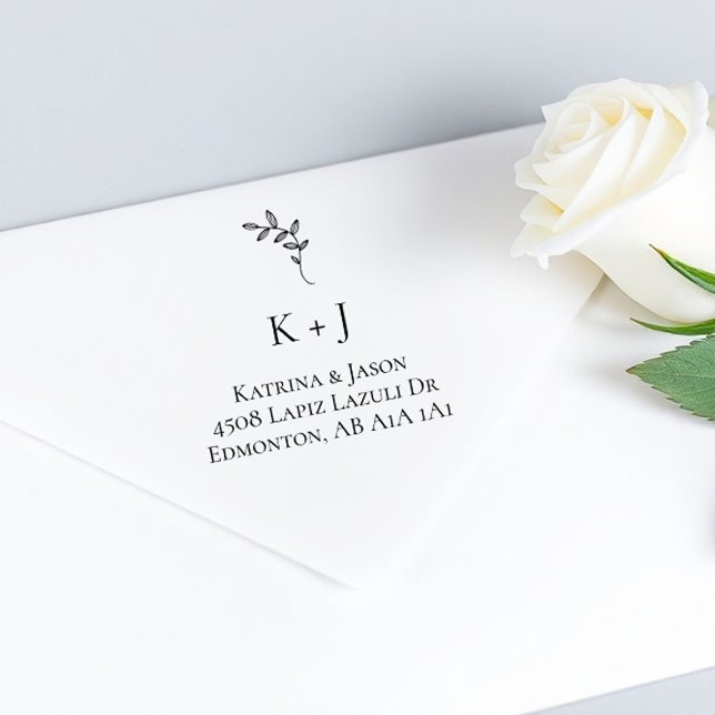 Wedding Return Address Monogram Custom Self-inking Stamp (Creator Uploaded)