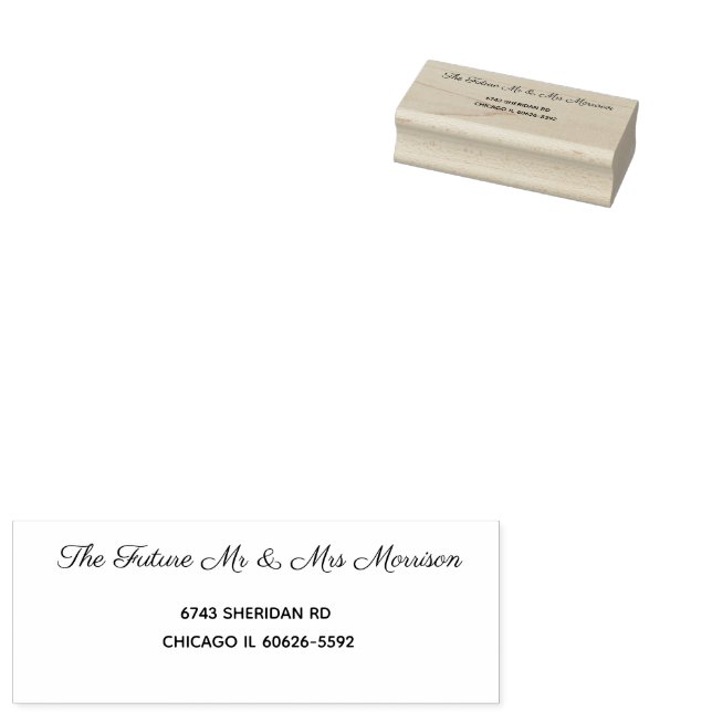 Wedding Return Address  Rubber Stamp (Stamped)
