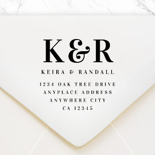 Wedding Return Address Stamp Mr & Mrs Mailing