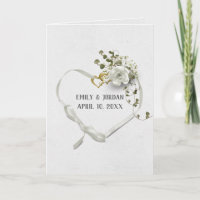 Wedding Ribbon and Gold Heart Rings
