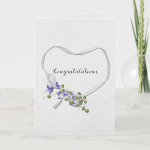 Wedding Ribbon Heart with Ivy Bouquet Card