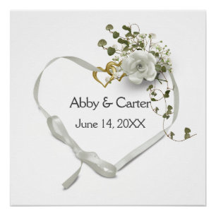 Wedding Ribbon Heart with Ivy Poster