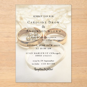 wedding ring Acrylic Invitations