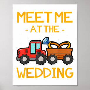 Wedding Ring Bearer Tractor Bride Groom Reception Poster