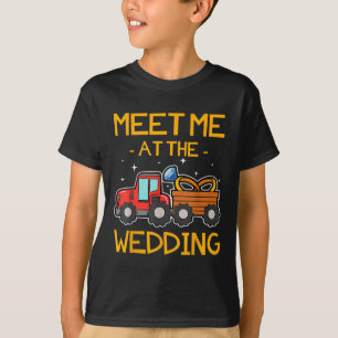 Wedding Ring Bearer Tractor Bride Groom Reception T-Shirt