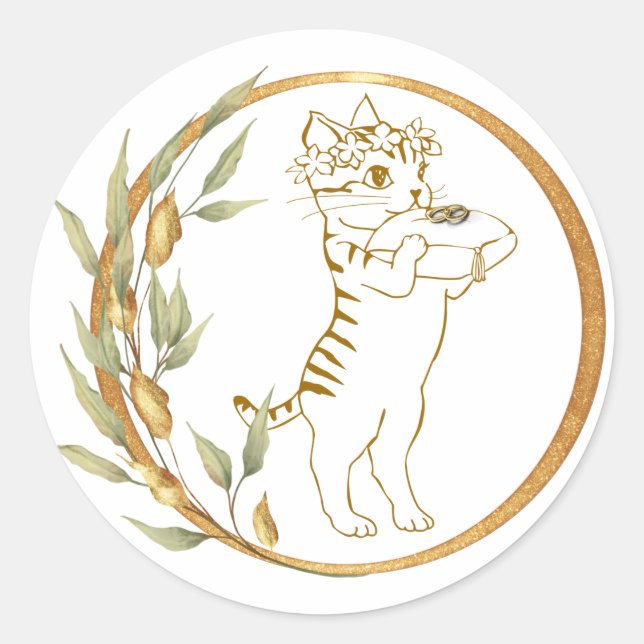 Wedding Ring Cat Stickers (Front)
