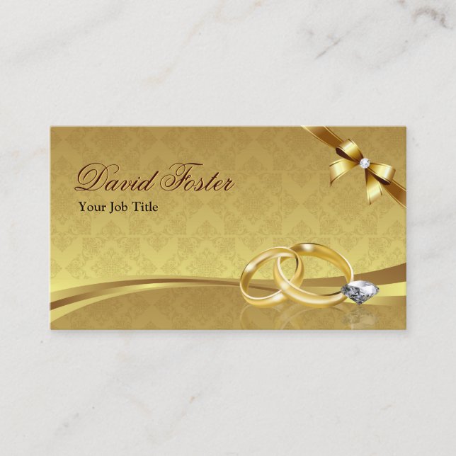 Wedding Ring Diamond Gold Jeweller Jewellery Jewel Business Card (Front)