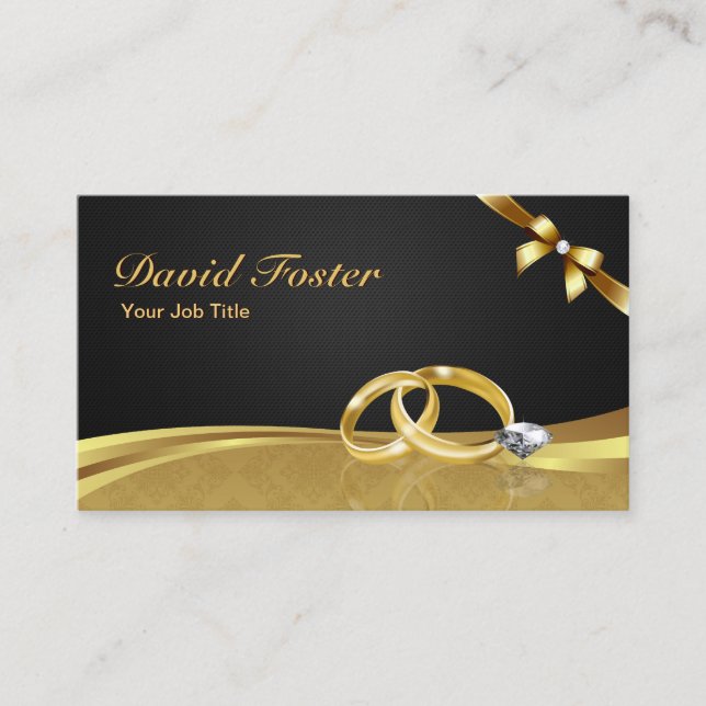 Wedding Ring Diamond Gold Jeweller Jewellery Jewel Business Card (Front)
