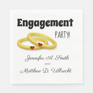 Wedding RIng Engagement Party Napkins