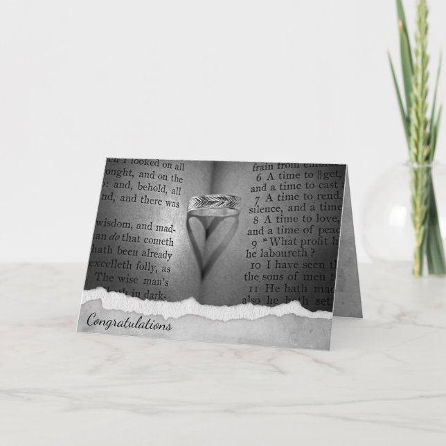 Wedding Ring Heart Shadow Card (Front)