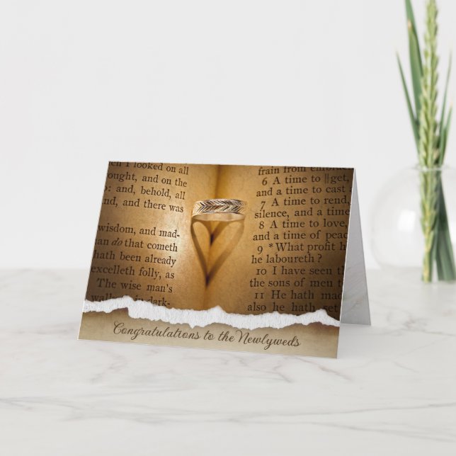 Wedding Ring Heart Shadow Card (Front)