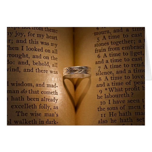 Wedding Ring Heart Shadow on Bible (Front Horizontal)