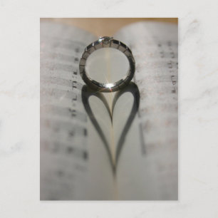 Wedding Ring Heart Shadow Postcard