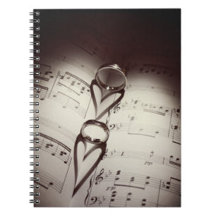 Wedding Ring Hearts Music Notebook