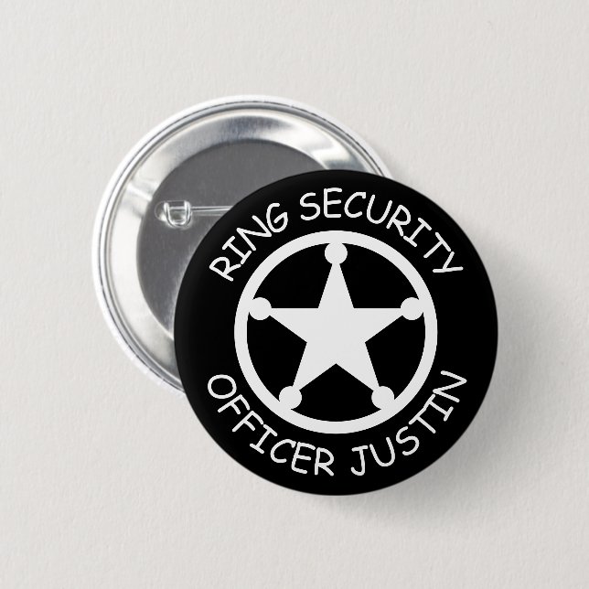 Wedding Ring Security badge buttons for kids (Front & Back)