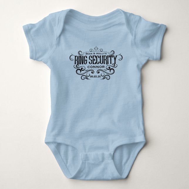 Wedding Ring Security Bridal Party Baby Bodysuit (Front)