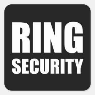 Wedding Ring Security Square Sticker