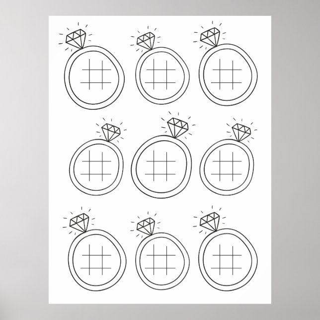 Wedding Ring Tic Tac Toe Download Activity Page Poster (Front)