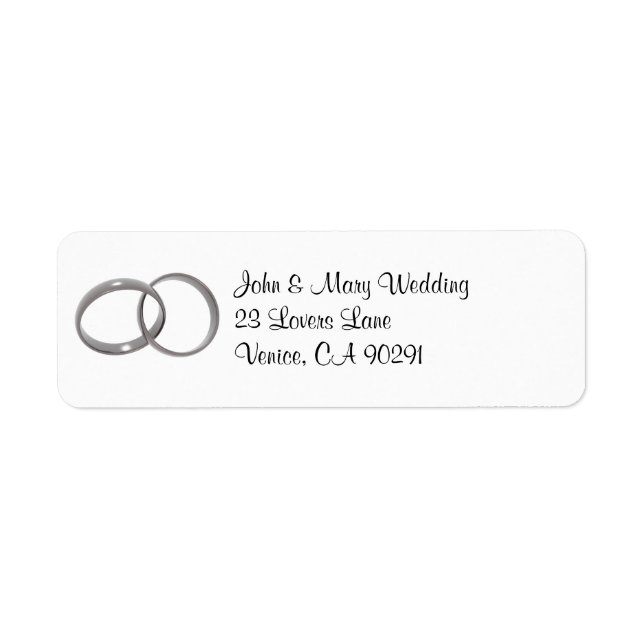 wedding rings address label (Front)