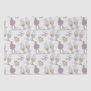 Wedding Rings And Champagne  Tissue Paper