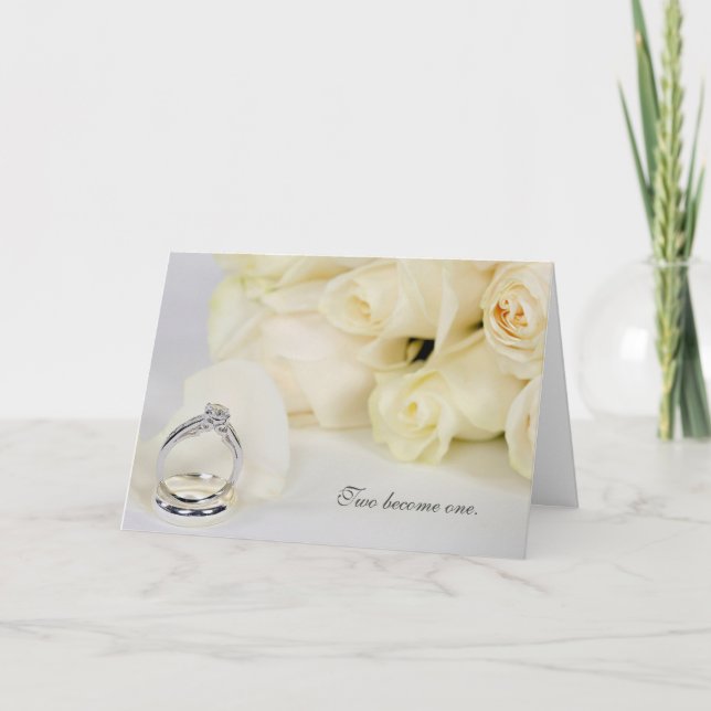Wedding Rings and Roses Card (Front)