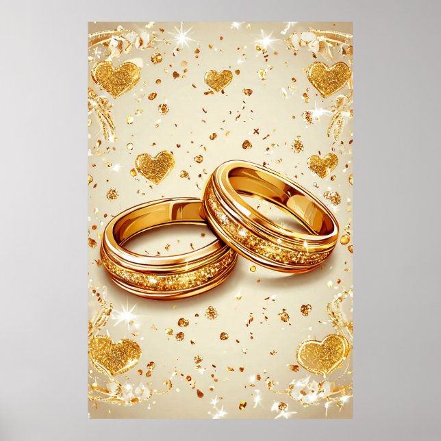 Wedding rings Art Poster (Front)