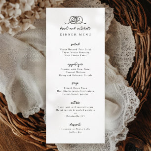 Wedding Rings Bow Dinner Menu