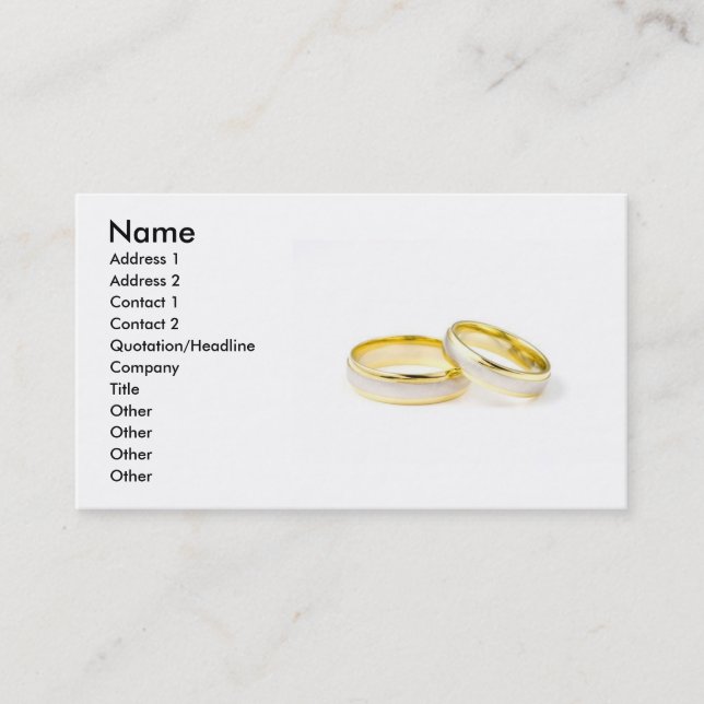 Wedding Rings Business Card (Front)