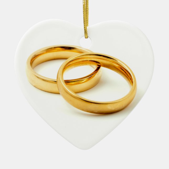 Wedding rings ceramic tree decoration (Front)