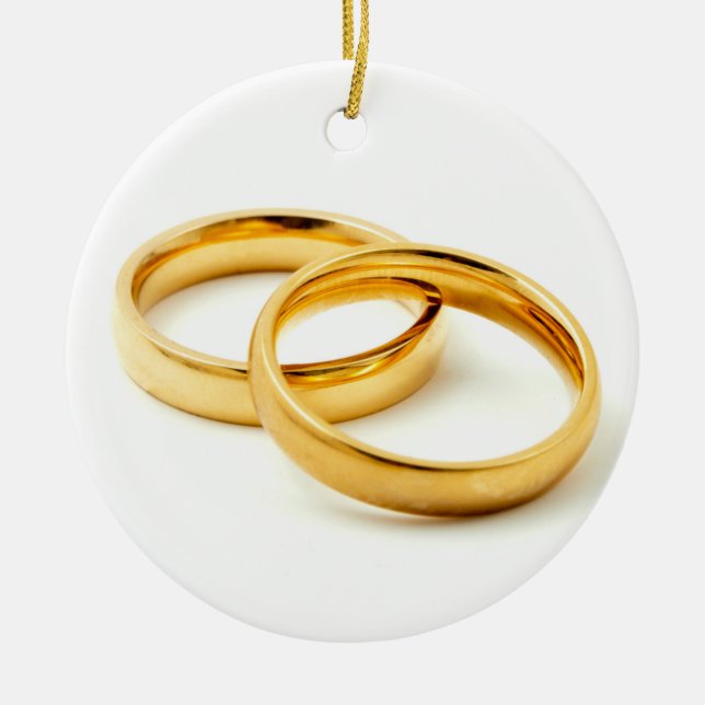 Wedding rings ceramic tree decoration (Front)