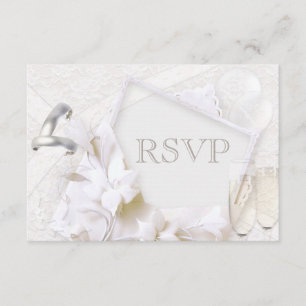 Wedding Rings & Champagne Glasses RSVP