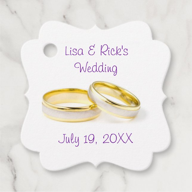 Wedding Rings Classic Favour Tags (Front)