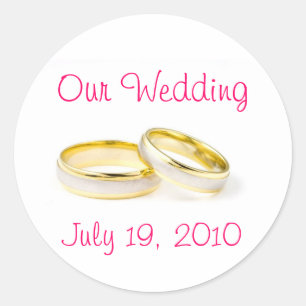 Wedding Rings Classic Round Sticker