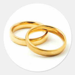 Wedding rings classic round sticker