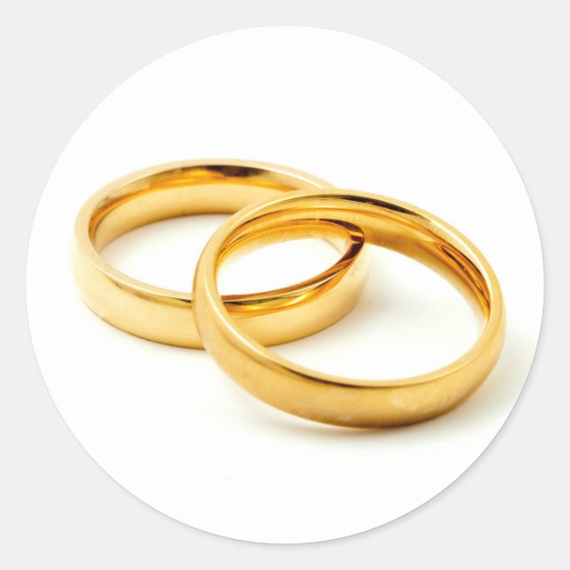 Wedding rings classic round sticker (Front)